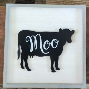 Hobby Lobby Black and White Cow Silhouette Wall Art